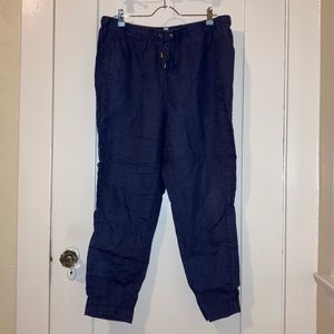 Ellen Tracy Blue Linen Pants